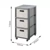 Unidade de arrumação Rotho Country 3 gavetas Cappuccino/Antracite, Tecnopolímero, 712×325×375 mm