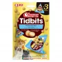 Snack de comida húmida para gatos INABA Cat Churu Tidbits receita de atum — 3 x 12 g saquetas