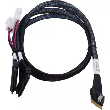 Cabo SAS ADAPTEC Microchip Technology 2305500-R SlimSAS ×8 para 2×2SFF-8639 U.2, 0,8 m, preto