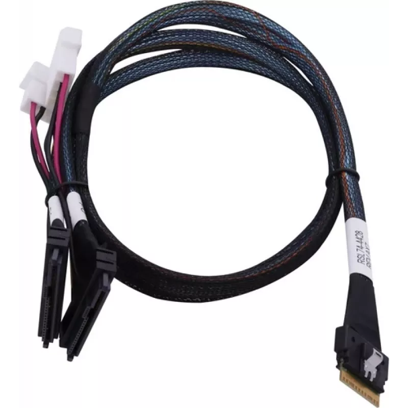 Cabo SAS ADAPTEC Microchip Technology 2305500-R SlimSAS ×8 para 2×2SFF-8639 U.2, 0,8 m, preto