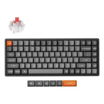 Teclado Keychron K2 Max universal USB RF sem fios Bluetooth preto cinzento 75%