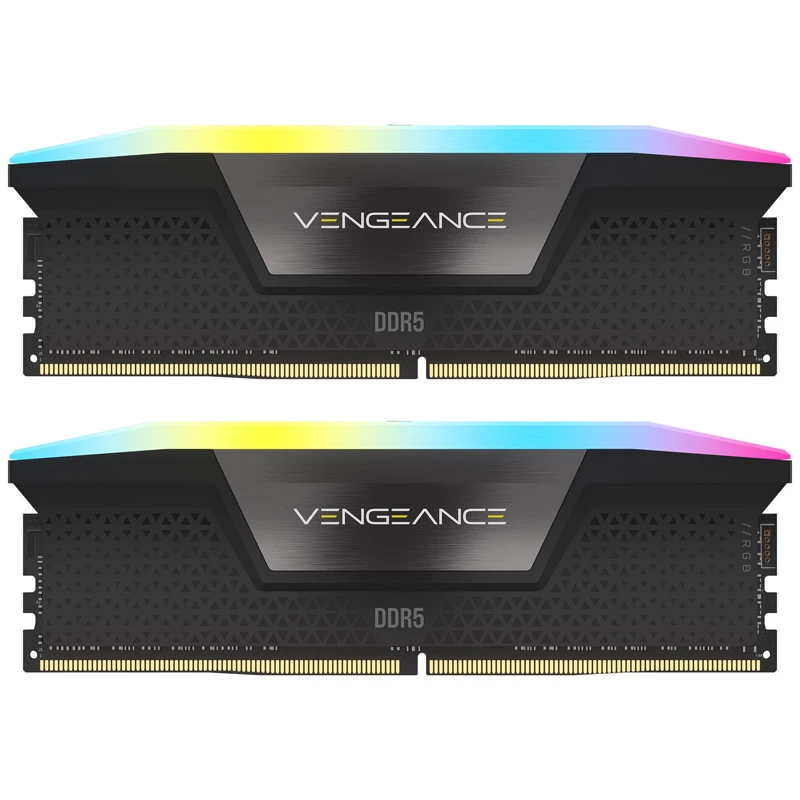 DIMM 64 GB DDR5-5600 (2x 32 GB) Dual-Kit, memória preta, CMH64GX5M2B5600C40, Vengeance RGB, INTEL XMP