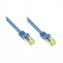 Cabo de rede RJ45 com cabo Cat.7 e proteção da patilha (RNS®), S/FTP, PiMF, isento de halogéneos, 600 MHz, OFC, azul, 30 m, Good Connections® (8070R-300B)