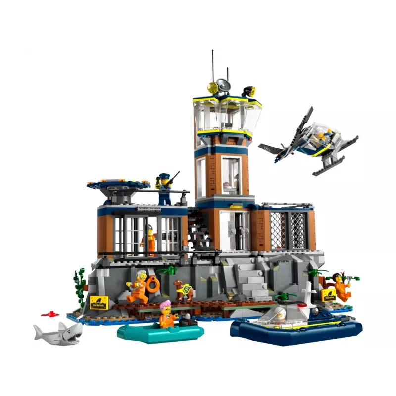 LEGO City conjunto de construção Esquadra de Polícia Ilha Prisão 60419 — 980 peças, 7 minifiguras, 370×400×160 mm