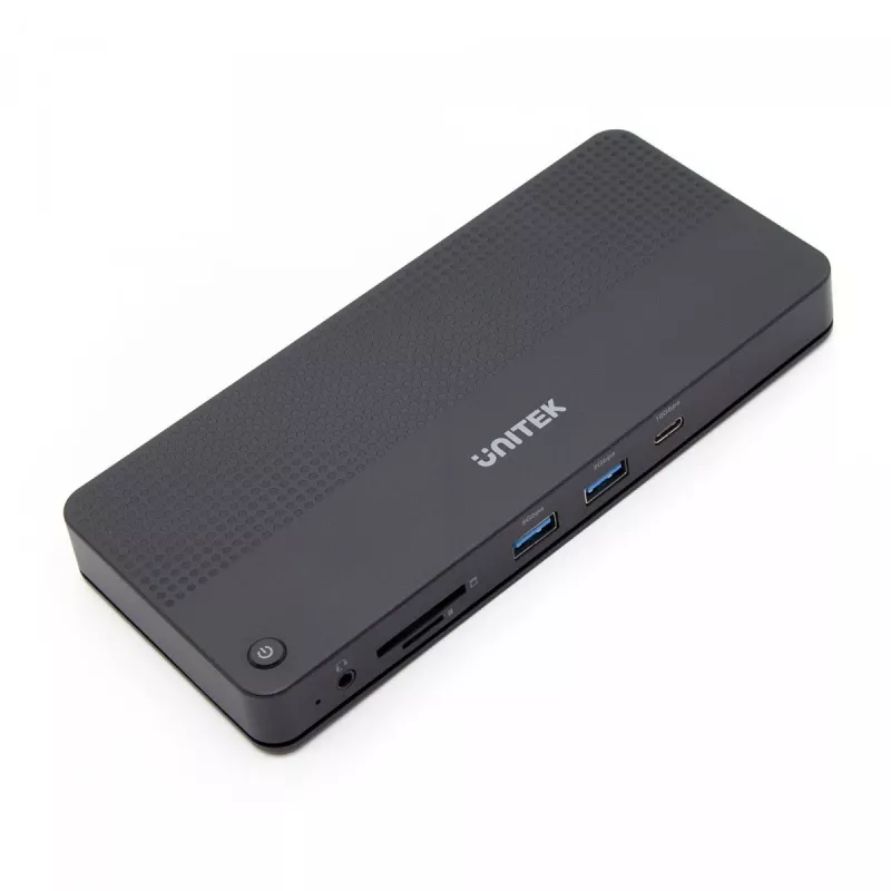 Docking station UNITEK D1079A USB4 com fios preto 100W Power Delivery