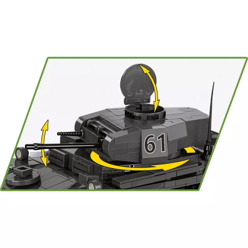 Conjunto de construção Cobi Panzerkampfwagen II Ausf. F – 813 peças, preto, idade 9+