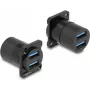 Módulo D-Type DeLOCK USB 5 Gbit/s Type-A 2 x conector fêmea para 2 x conector fêmea