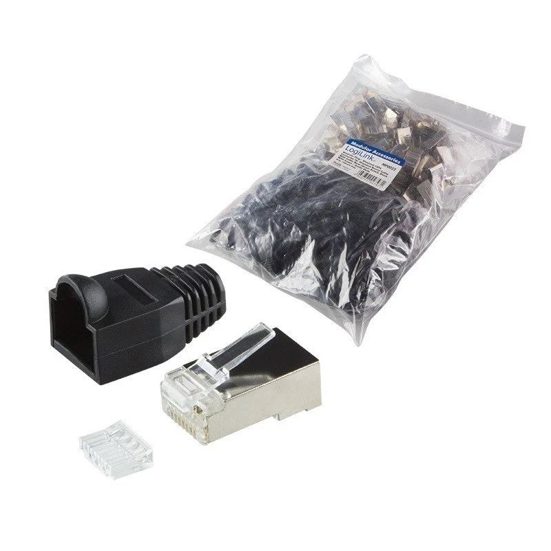 Conector de fios RJ45 LogiLink MP0022 preto transparente
