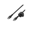 Cabo BoostCharge USB-C/USB-C silicone entrançado 2 m, preto