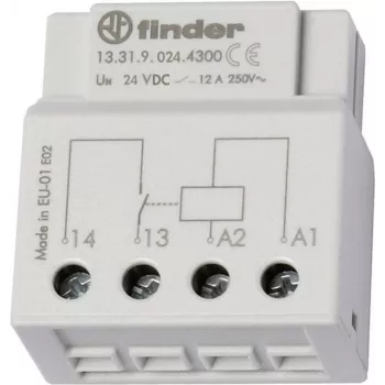 Finder relé para caixa de encastrar ou caixa de interruptor 13.31.9.024.4300 24 V/DC 1 contacto de fecho 12 A 250 V/AC (13.31.9.024.4300)