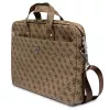 Mala para portátil GUESS GUCB15P4TW 16 polegadas castanha Saffiano com logótipo triangular 4G