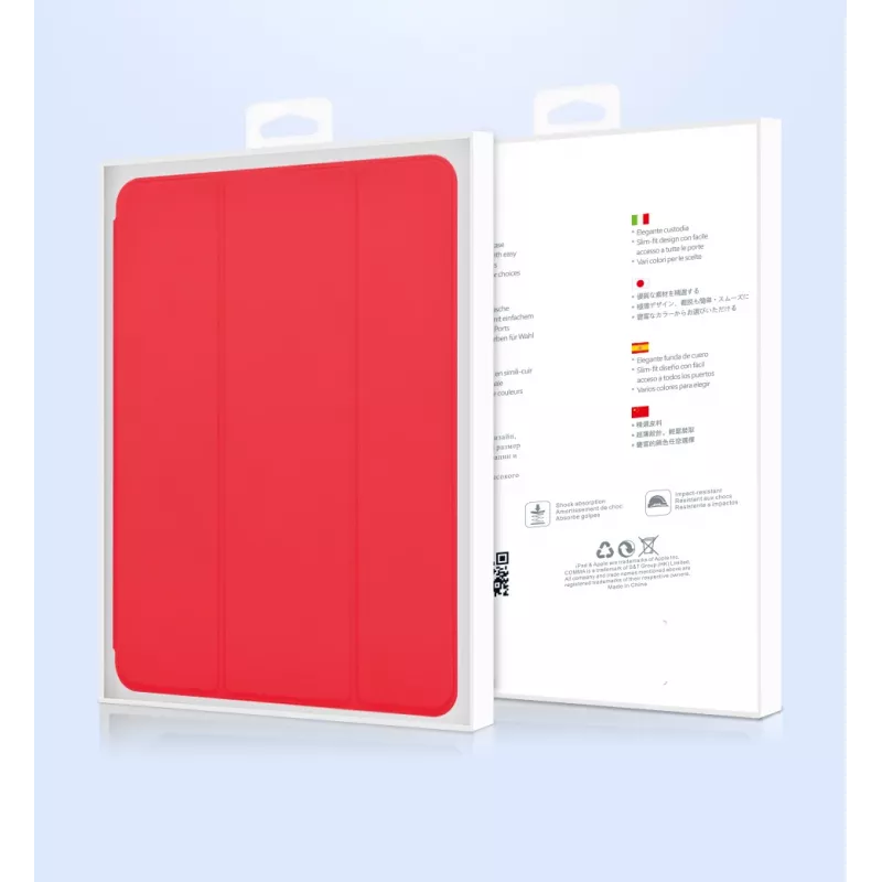 Capa em pele para tablet Devia para iPad Air 2019 / iPad Pro 10.5 com ranhura para caneta, vermelha