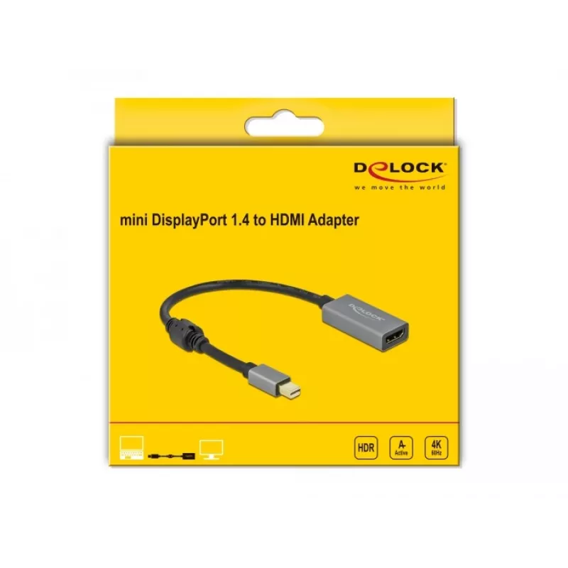Adaptador ativo mini DisplayPort 1.4 para HDMI DeLOCK 66570