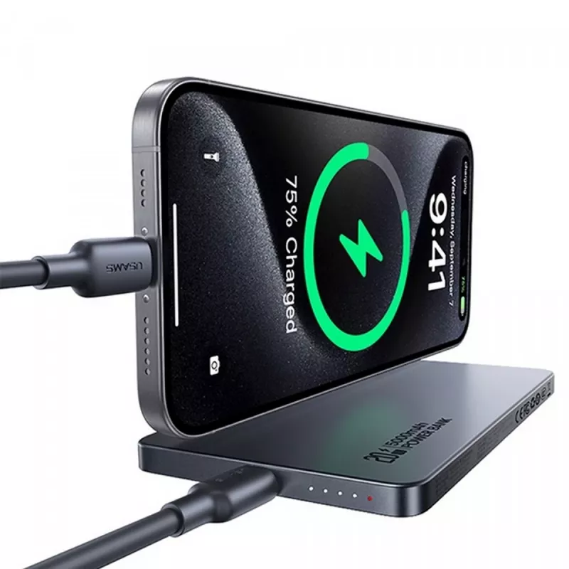 PowerBank 5000mAh 20W indução MagSafe titânio