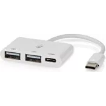 Hub USB Nedis 1x USB-C™ 1x USB-C™ - 2x USB 2.0 A, 3 portas, alimentado por USB