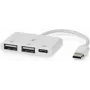 Hub USB Nedis 1x USB-C™ 1x USB-C™ - 2x USB 2.0 A, 3 portas, alimentado por USB