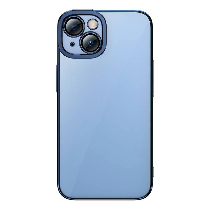 Conjunto de capa protetora e vidro temperado Baseus para iPhone 14 Plus – brilhante transparente azul