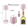 Beper P201UTP125 candeeiro de mesa LED recarregável, tátil, regulável, IPX4, rosa