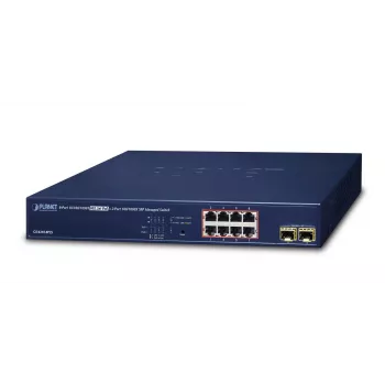 PLANET GS-4210-8P2S Switch de rede gerido Gigabit Ethernet (10/100/1000) Power over Ethernet (PoE) 1U azul