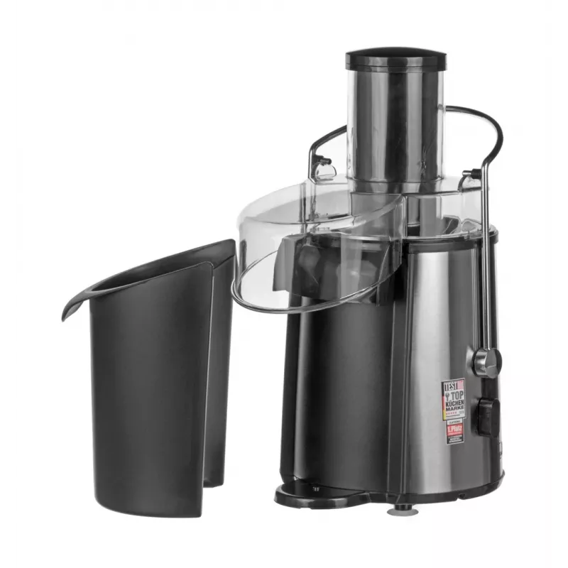 Extrator de sumo CLATRONIC AE 3532 1000 W, caixa em aço inoxidável, depósito de polpa de 2 L, 2 velocidades, anti-pingos