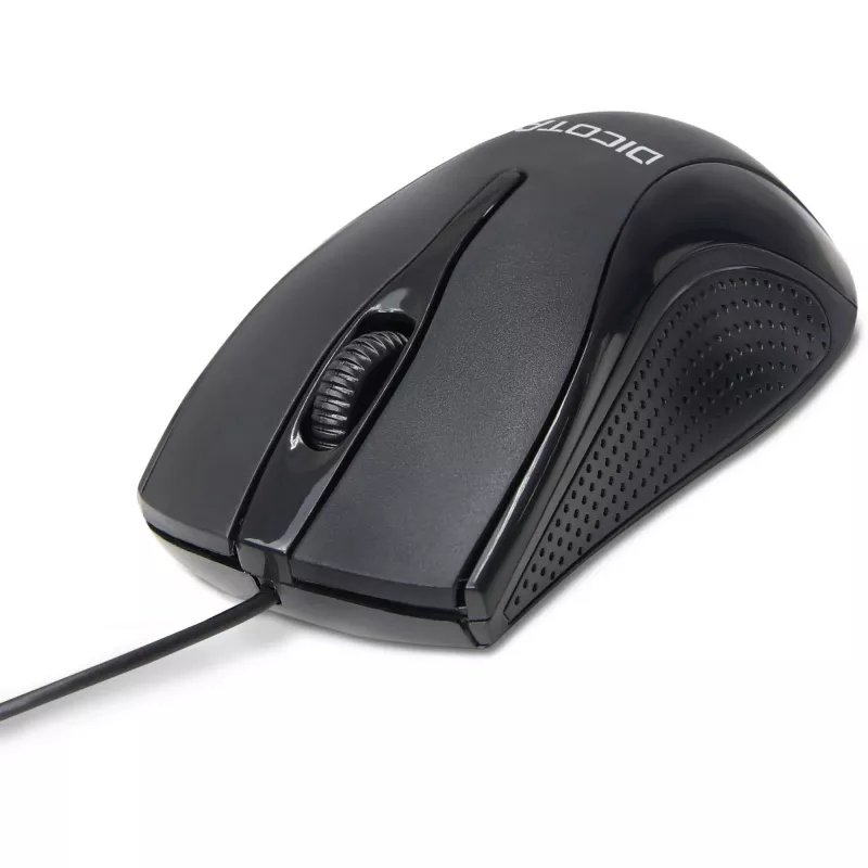 DICOTA - rato - ambidestro - laser - 3 botões - com fio - USB - preto (D32011)