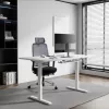 Mesa de altura ajustável Up Up Bjorn branca, tampo L branco