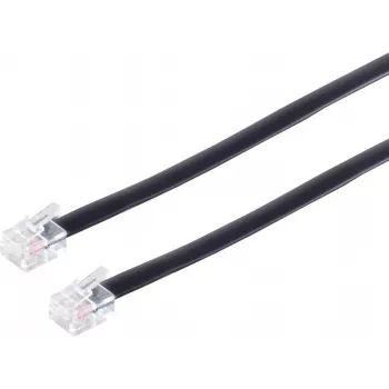 S/CONN 3m RJ12 preto transparente ShiverPeaks