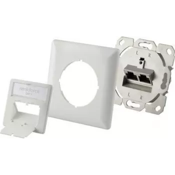 Renkforce tomada de rede embutir CAT 6 2 portas branco pérola (RF-4393024)