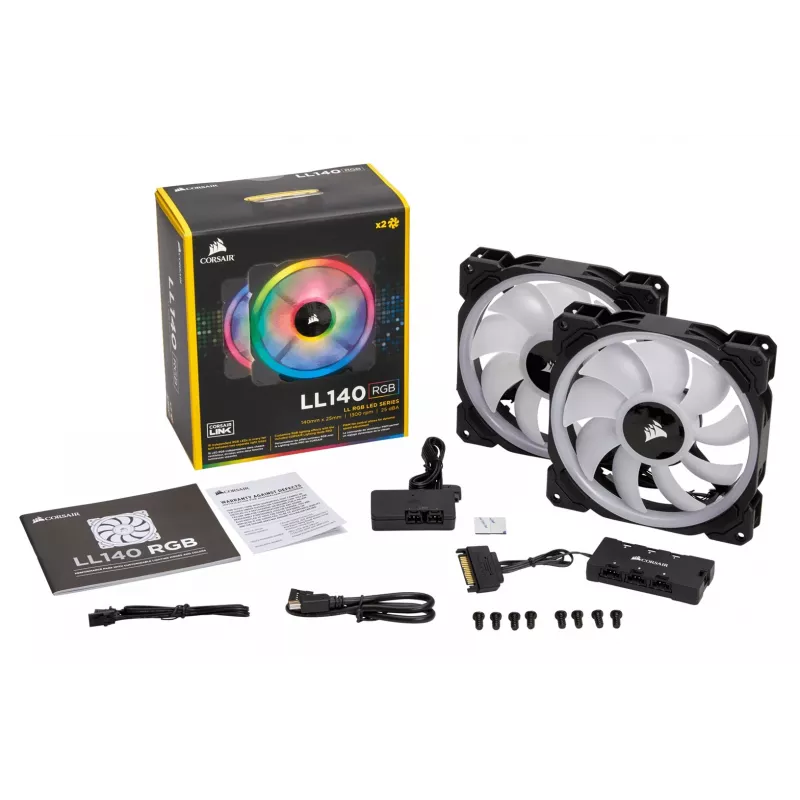 Ventoinha de caixa CORSAIR LL140 RGB 140mm ARGB pack de 2