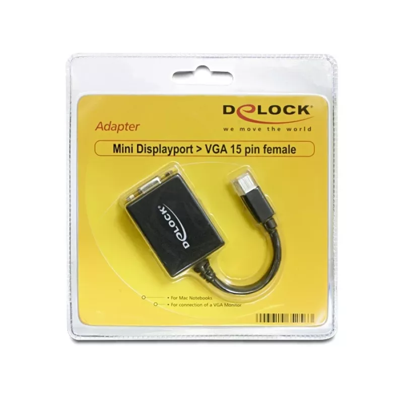 Adaptador de cabo de vídeo DeLOCK 65256 Mini DisplayPort para VGA