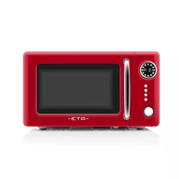 Micro-ondas de bancada ETA Storio Vermelho Solo – 20 L, 700 W, 5 níveis de potência, prato giratório de 245 mm