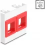 Módulo DELOCK Easy 45 2x suportes Keystone 45x45 mm branco/vermelho