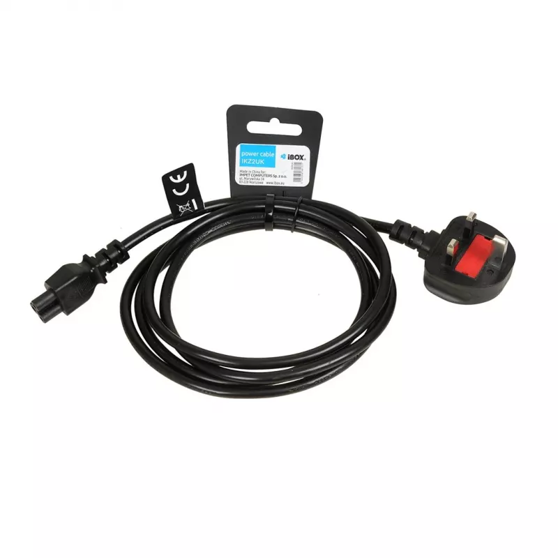Cabo de alimentação IBOX Clover VDE 1,8 m com ficha UK