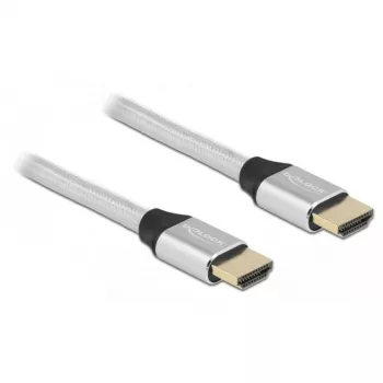 Cabo HDMI DeLOCK Ultra High Speed 48 Gbit/s 8K 60 Hz prateado 1 m