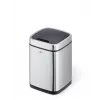 Balde do lixo Durable NO TOUCH 6L retangular aço inoxidável prateado preto