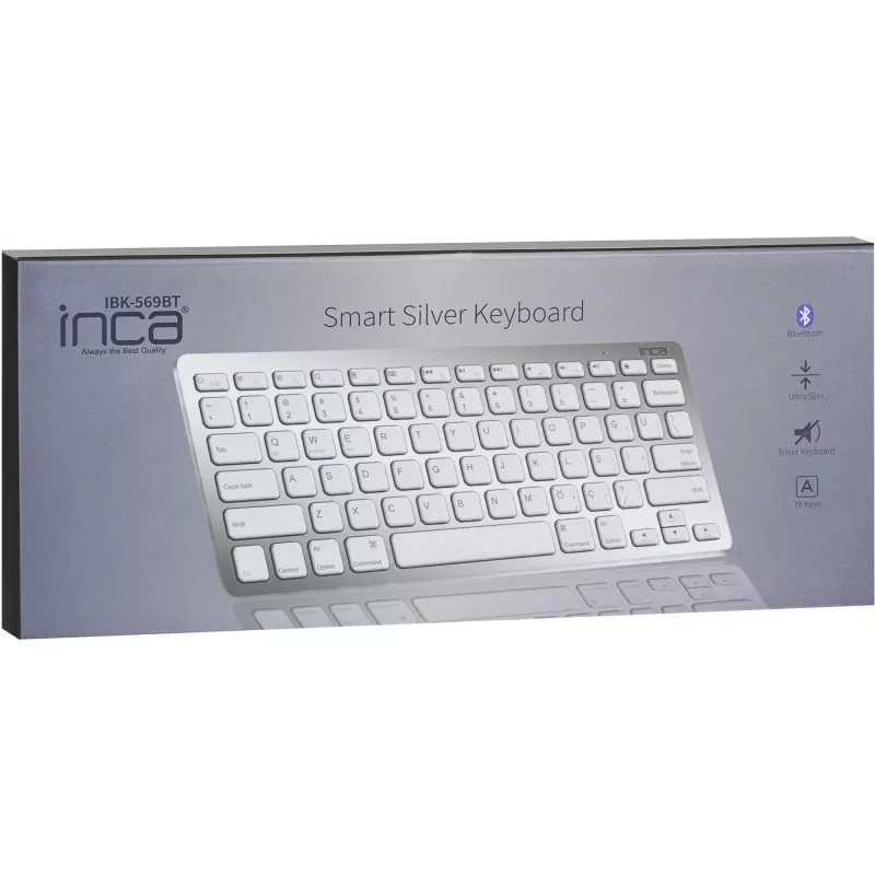 Teclado sem fios Inca IBK-569BT Bluetooth 78 teclas Metallic prateado