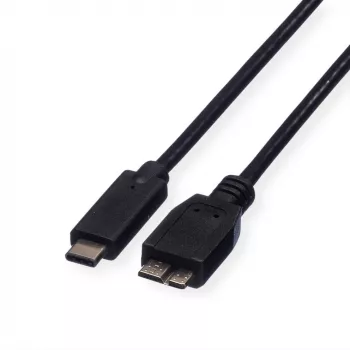 ROLINE - cabo USB - USB Type-C (macho) para Micro-USB Type-B (macho) - 50 cm - preto (11.02.9005)