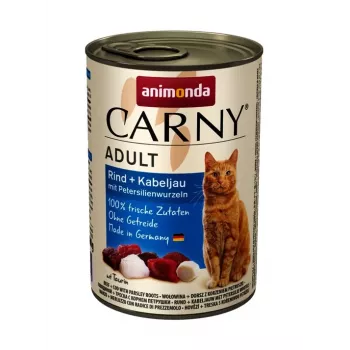 ANIMONDA Carny Adult Vaca com Bacalhau e Salsa - Alimento húmido para gatos - 400 g