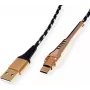 Cabo USB ROLINE 11.02.8920 1 m USB 2.0 USB A USB C preto - dourado (11.02.8920)