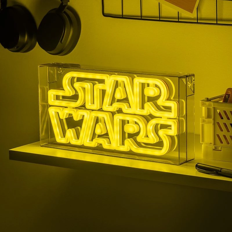 Luz de néon LED Paladone Star Wars design PP13123SW — letreiro LED decorativo para parede ou prateleira