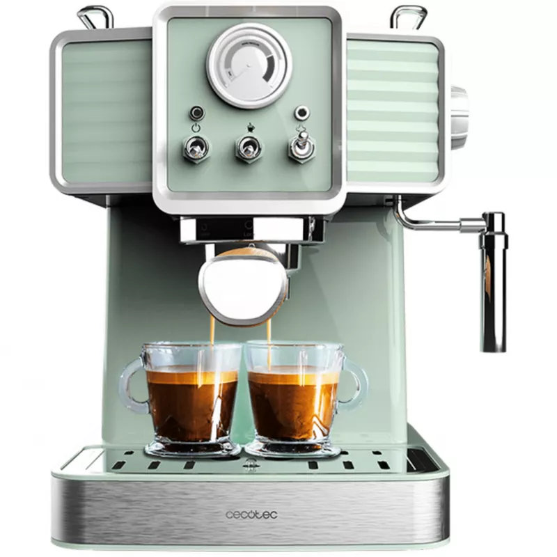 Cecotec 1576 Power Espresso 20 Tradizionale Light máquina de café expresso, 20 bar, 1350 W, 1,5 l, verde-claro