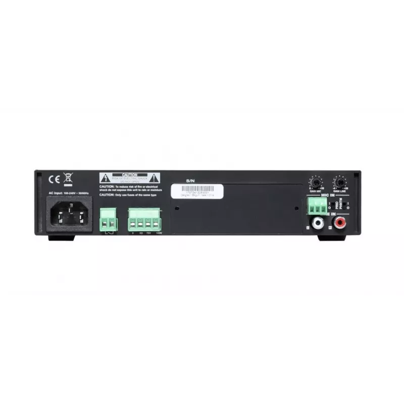 Amplificador ELA Audac COM104 40W 70/100V preto