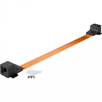 Passagem de janela ultrafina, RJ45, cabo preto/cobre, 30 cm