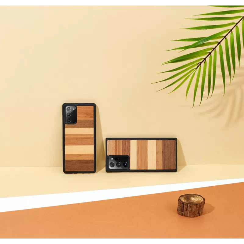 Capa protetora Man and Wood para Samsung Galaxy Note 20 Ultra — acabamento em madeira preta