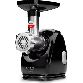 Picadora de carne SMAPP 489.8 – 2000 W, capacidade 2,5 kg/min, aço inoxidável, 3 discos perfurados, compacta preto