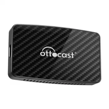 Adaptador CarPlay/Android Ottocast CA400-S – 4-em-1: CarPlay e Android Auto sem fios, Apple CarPlay e Android Auto com fios, preto