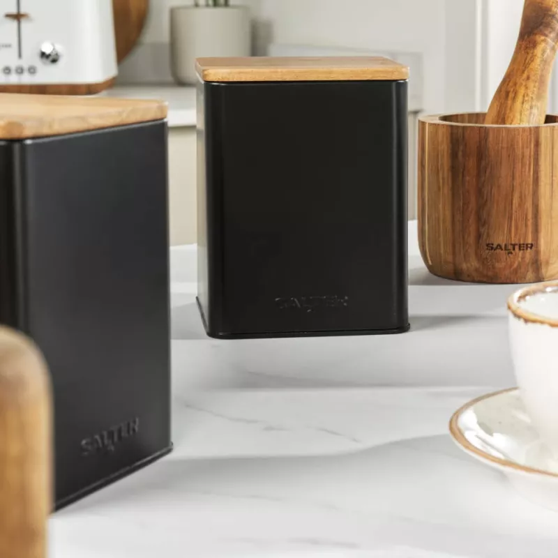 Conjunto de recipientes Salter BW12898EU7, 3 peças, preto, recipientes de armazenamento herméticos para a cozinha