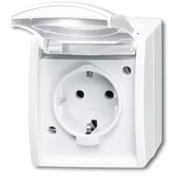 Tomada Busch-Jaeger 2083-0-0834 CEE 7/3 2P+E 250V 16A IP44 branco