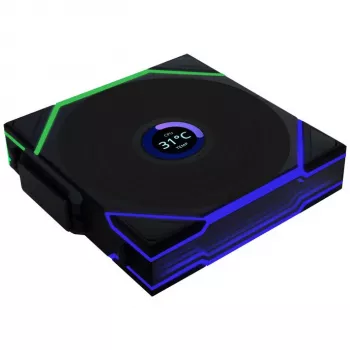 Ventoinha de caixa 120mm ARGB PWM com ecrã LCD sem fios Lian Li UNI FAN TL
