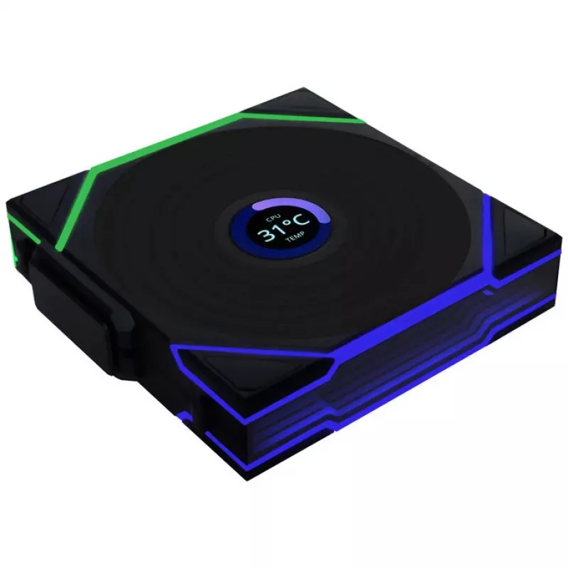 Ventoinha de caixa 120mm ARGB PWM com ecrã LCD sem fios Lian Li UNI FAN TL